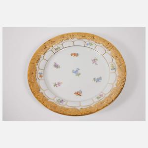 Meissen neun prunkvolle Dessertteller "X-Form"
