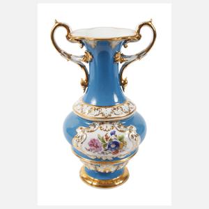 Meissen prunkvolle Henkelvase "Blumenbukett"