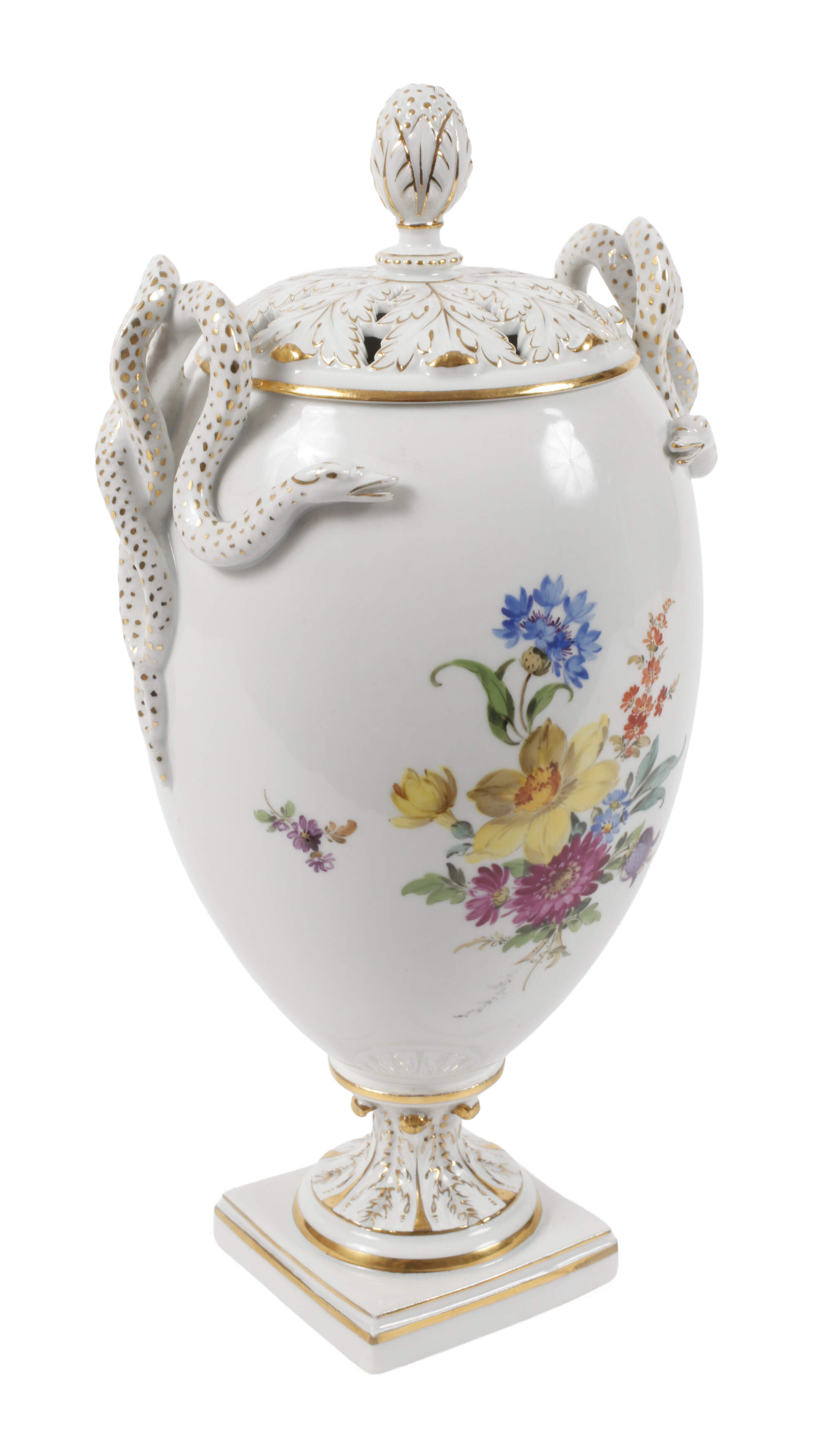 Meissen prunkvolle Potpourrivase "Blumenbukett"