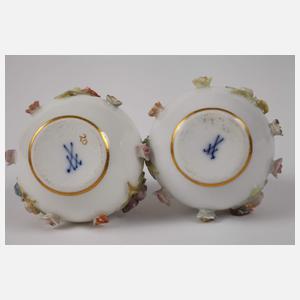 Meissen Paar Flakons mit Blumenbesatz