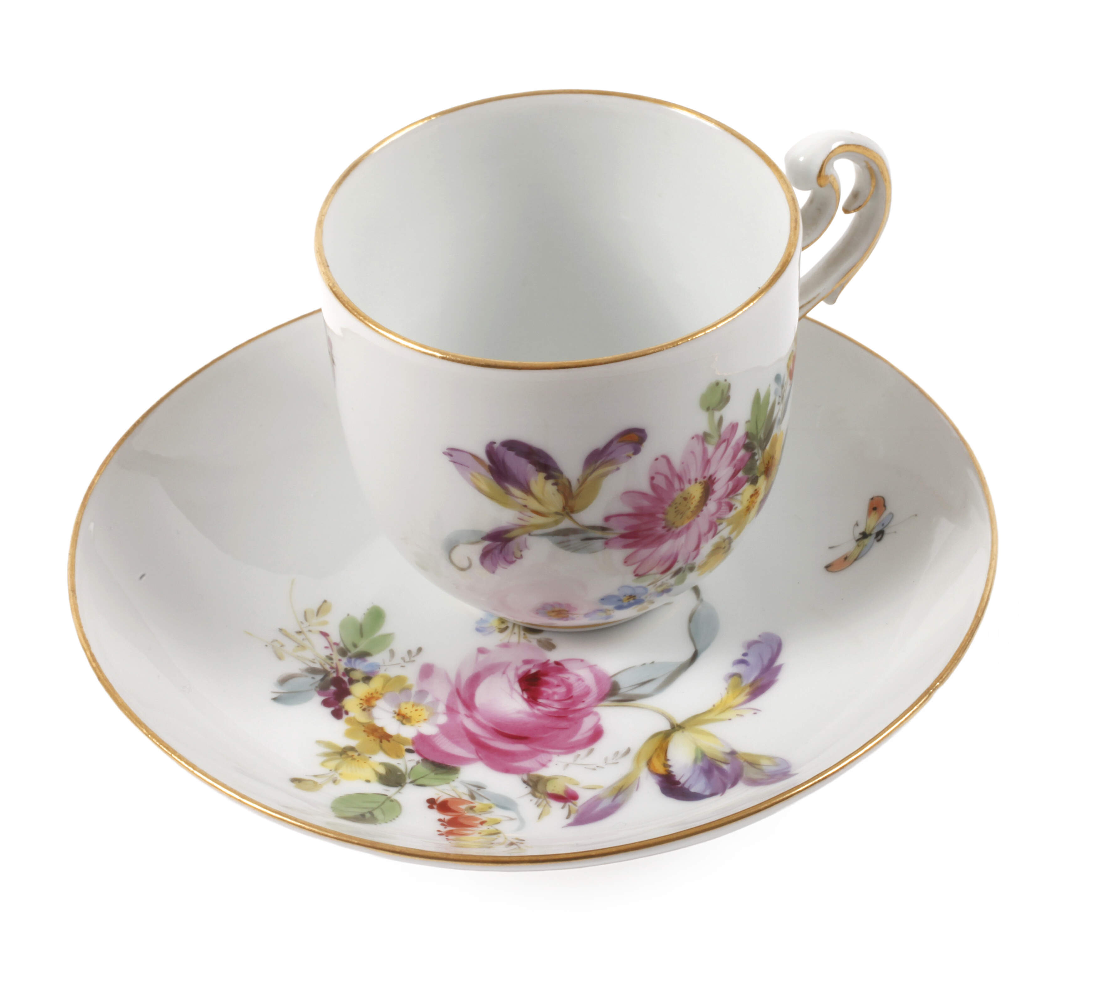 Meissen Kaffeetasse "Blumen und Insekten"