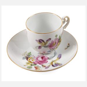 Meissen Kaffeetasse "Blumen und Insekten"