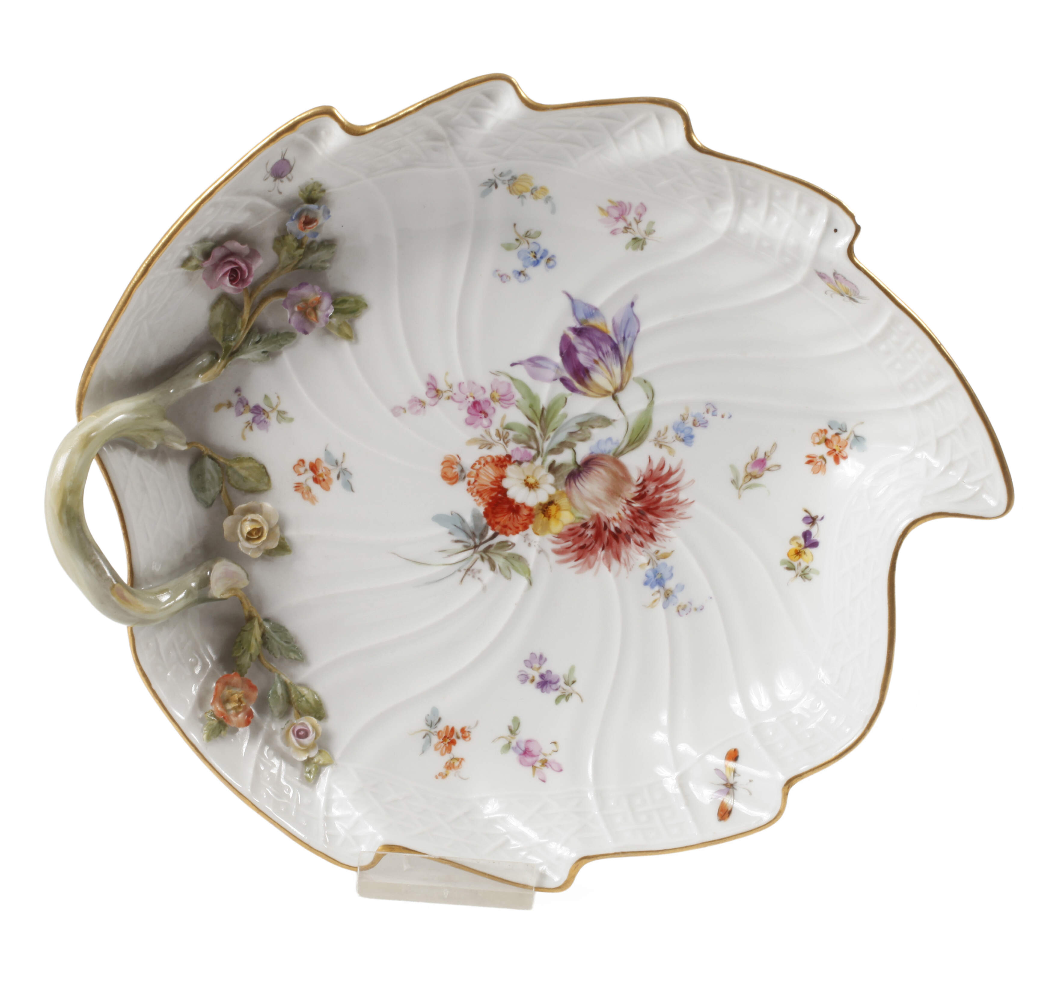 Meissen Blattschale "Blumen und Insekten"