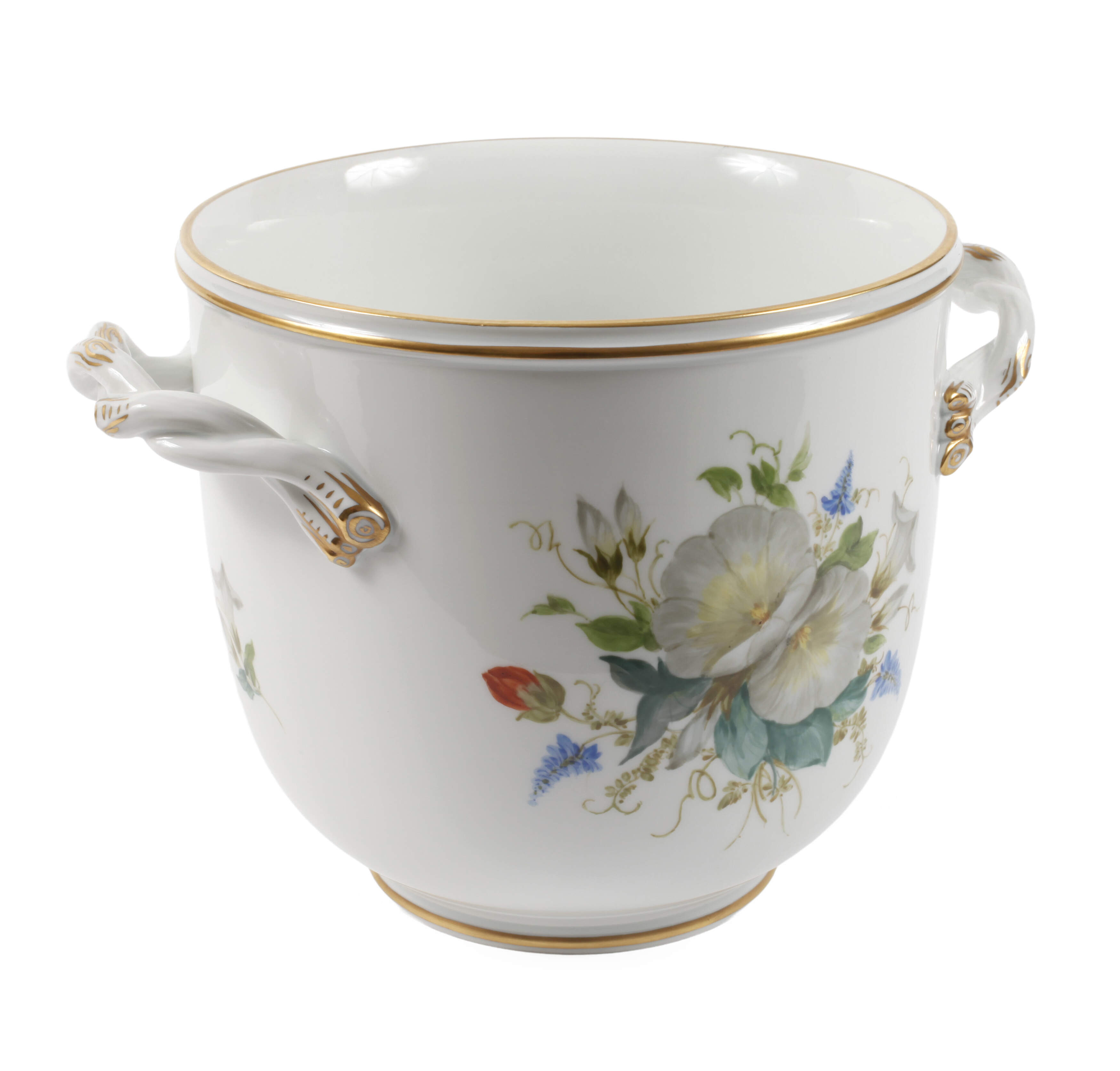 Meissen großer Cachepot "Naturalistische Blume"