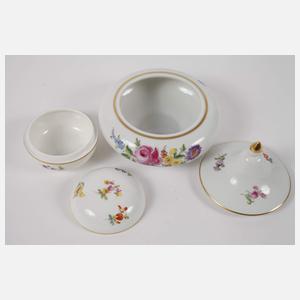 Meissen Konvolut Zierteile Blumenmalerei