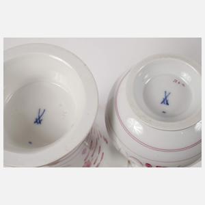 Meissen zwei Vasen "Indisch purpur"