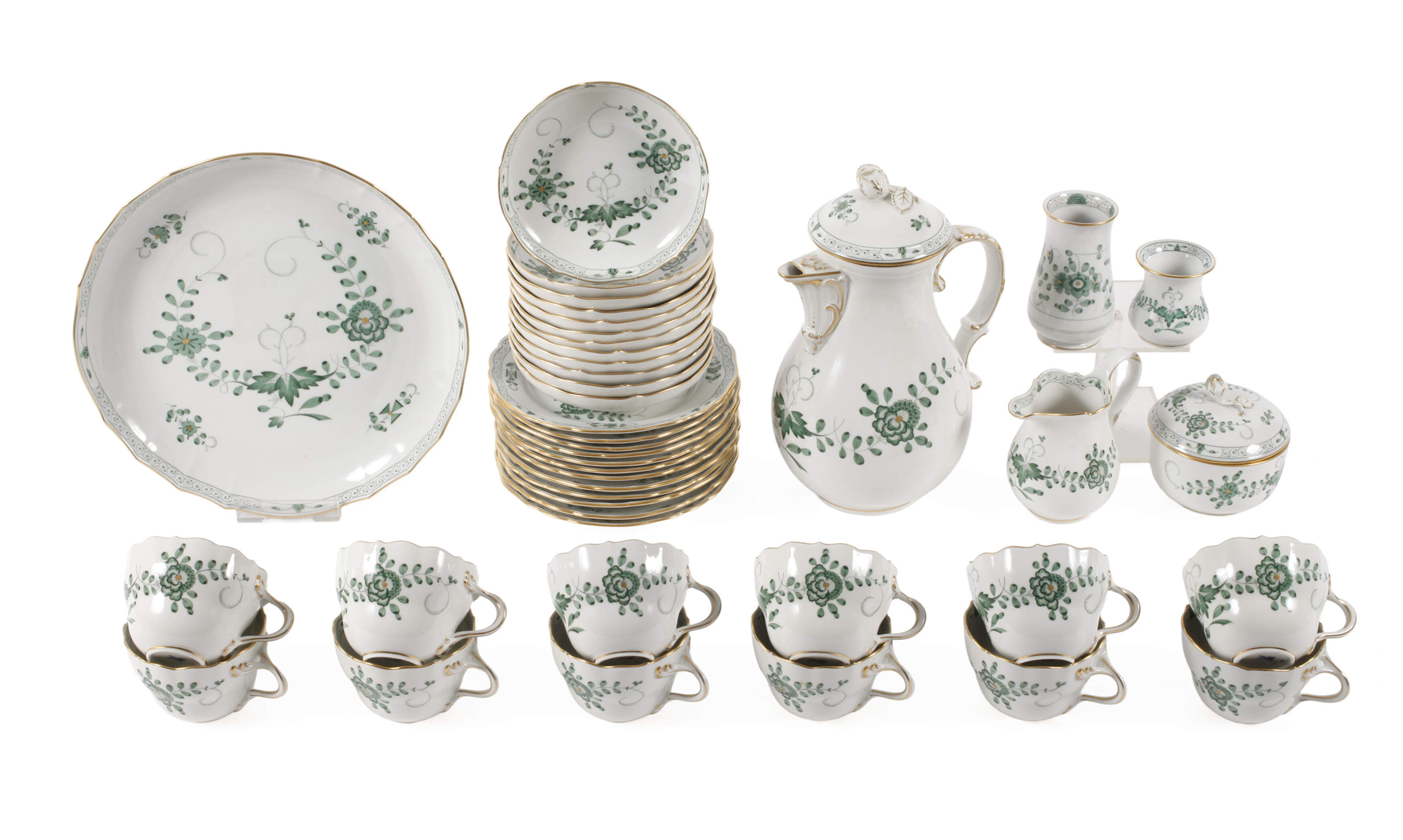 Meissen Kaffeeservice "Indisch grün"