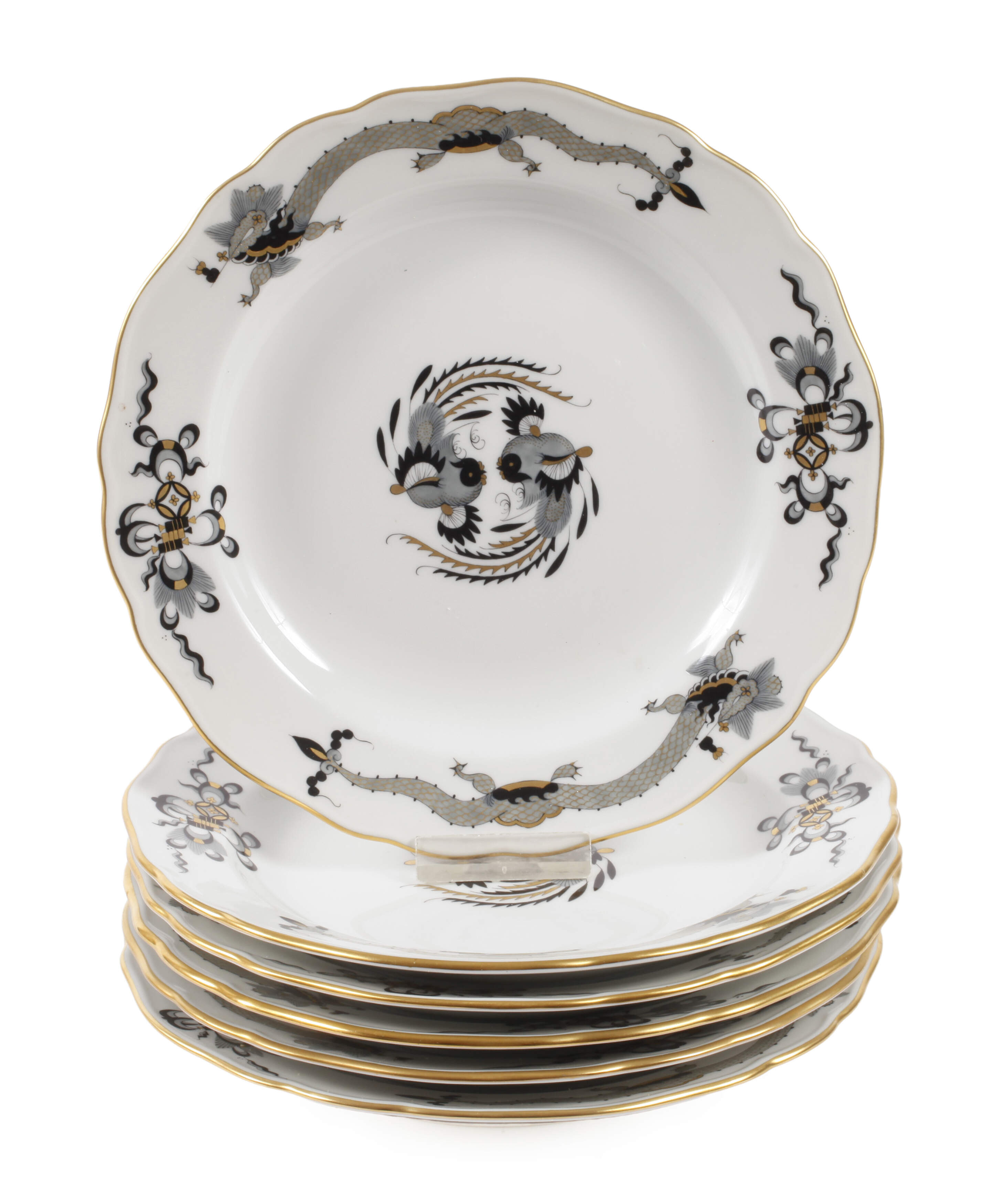 Meissen sechs Dessertteller "Reicher Drache"