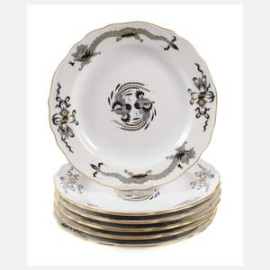 Meissen sechs Dessertteller "Reicher Drache"