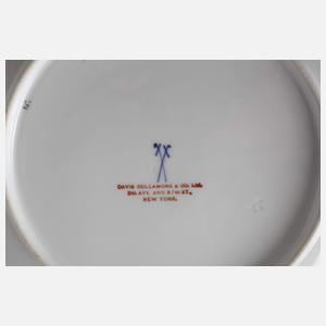 Meissen sechs Speiseteller Weinlaubdekor mit Gold