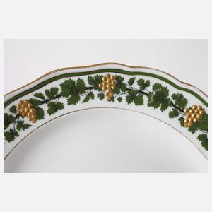Meissen sechs Speiseteller Weinlaubdekor mit Gold