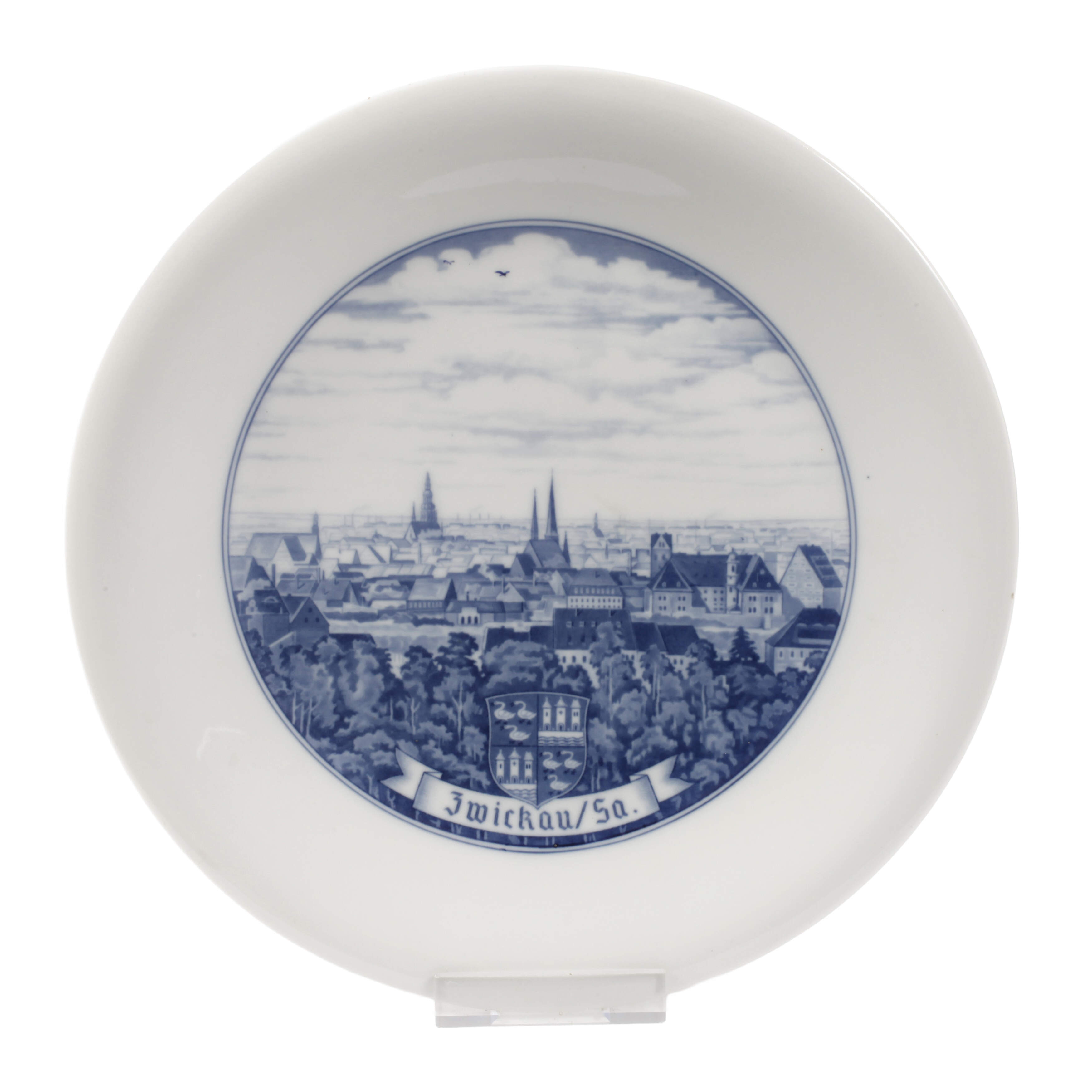 Meissen Wandteller Ansicht Zwickau