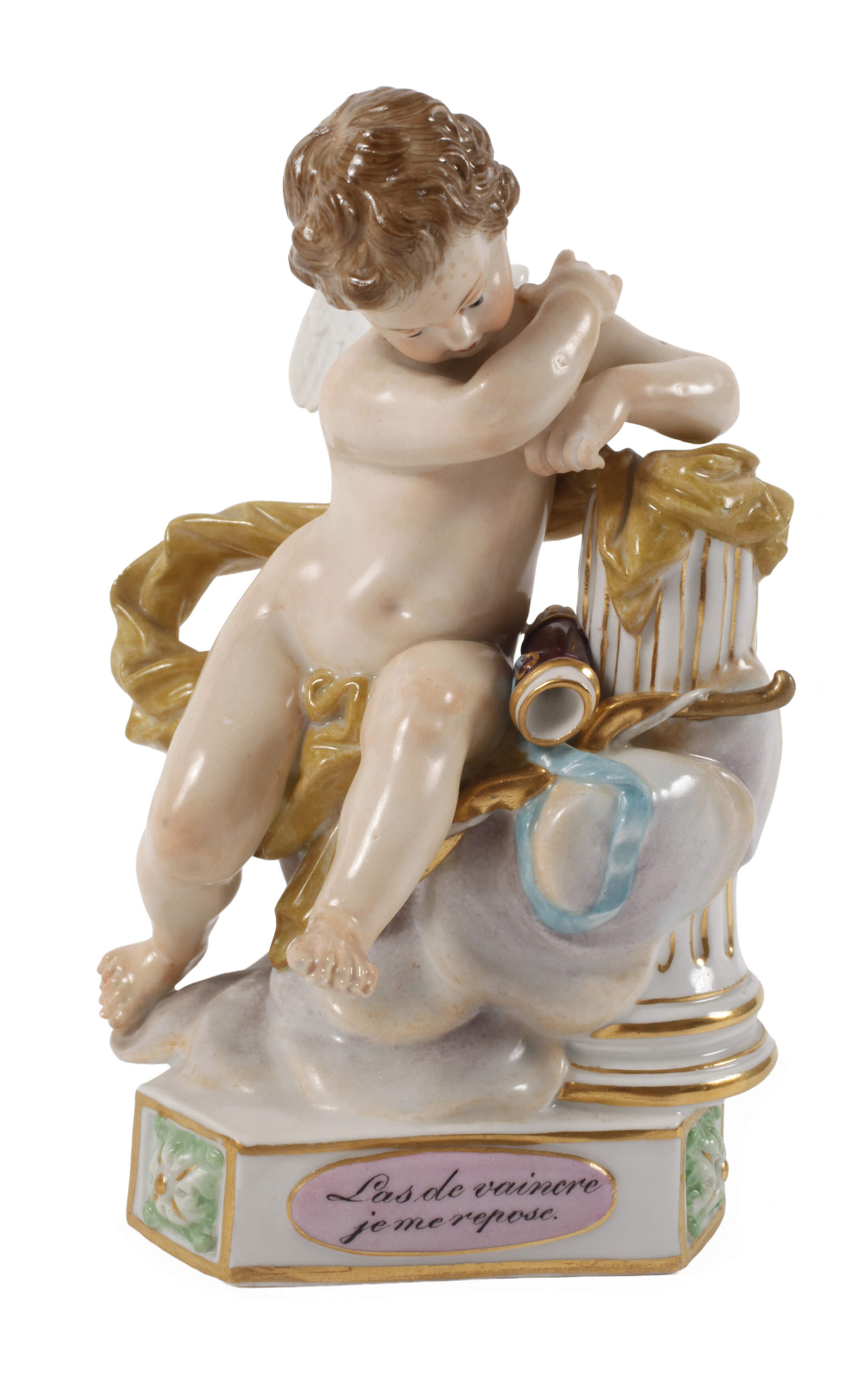 Meissen Amorette "Las de vaincre, je me repose"