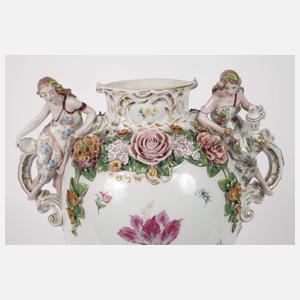 Sitzendorf große Potpourri-Deckelvase mit Sockel