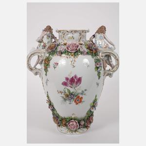 Sitzendorf große Potpourri-Deckelvase mit Sockel