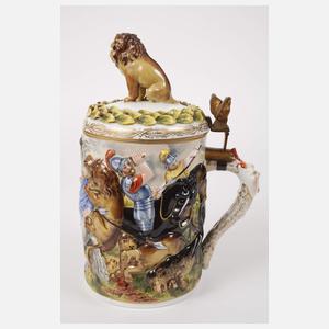 Volkstedt großer Walzenkrug im Capodimonte-Stil