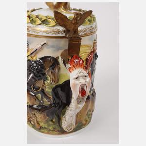 Volkstedt großer Walzenkrug im Capodimonte-Stil