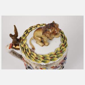 Volkstedt großer Walzenkrug im Capodimonte-Stil