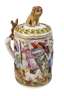 Volkstedt großer Walzenkrug im Capodimonte-Stil