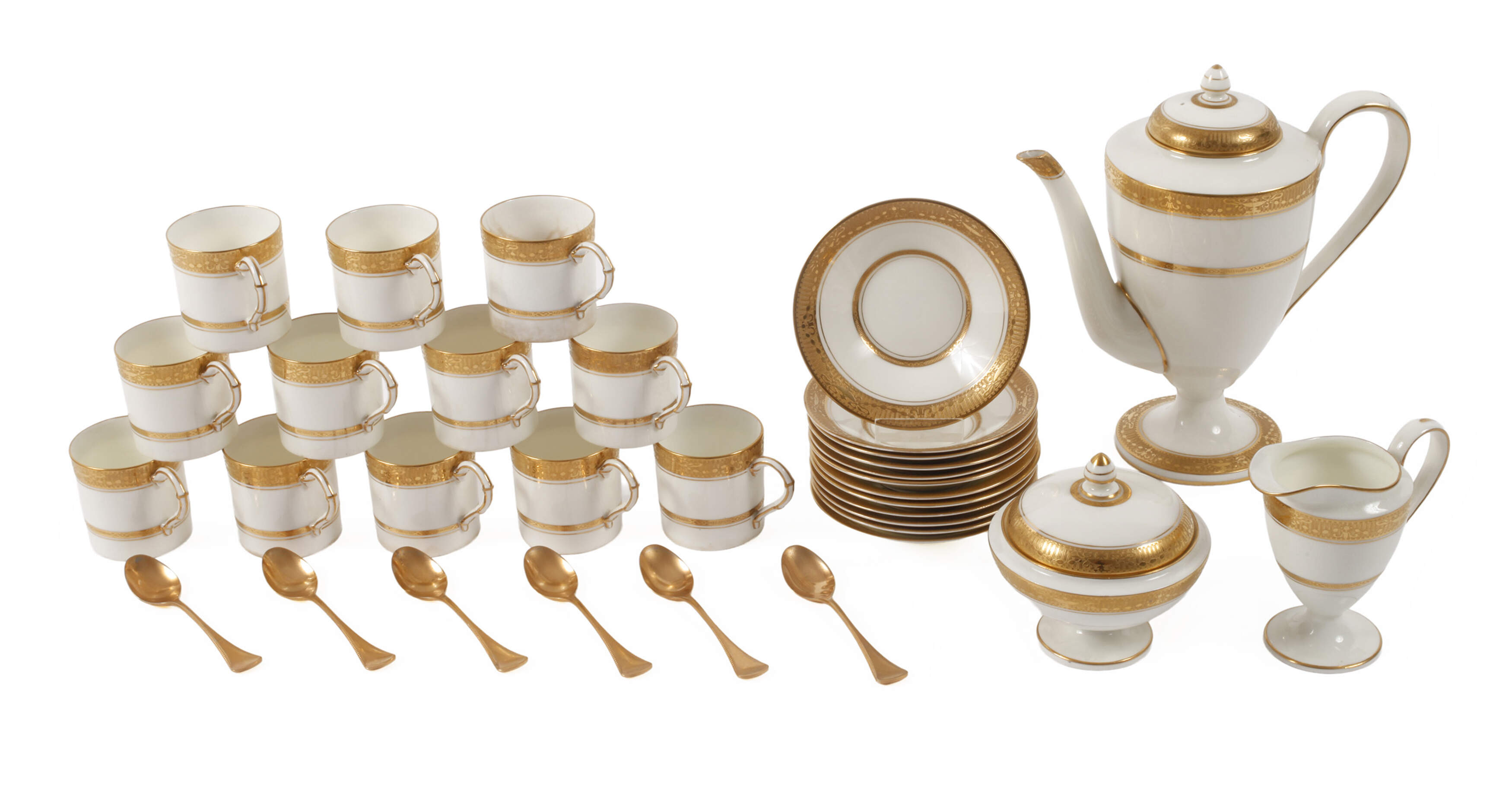 Royal Worcester England prunkvolles Mokkaservice
