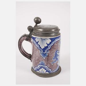 Wuchtiger Erfurter Fayence-Walzenkrug 1720
