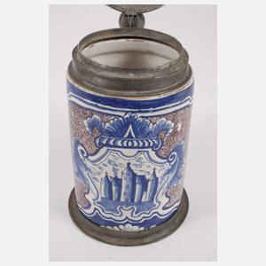 Wuchtiger Erfurter Fayence-Walzenkrug 1720