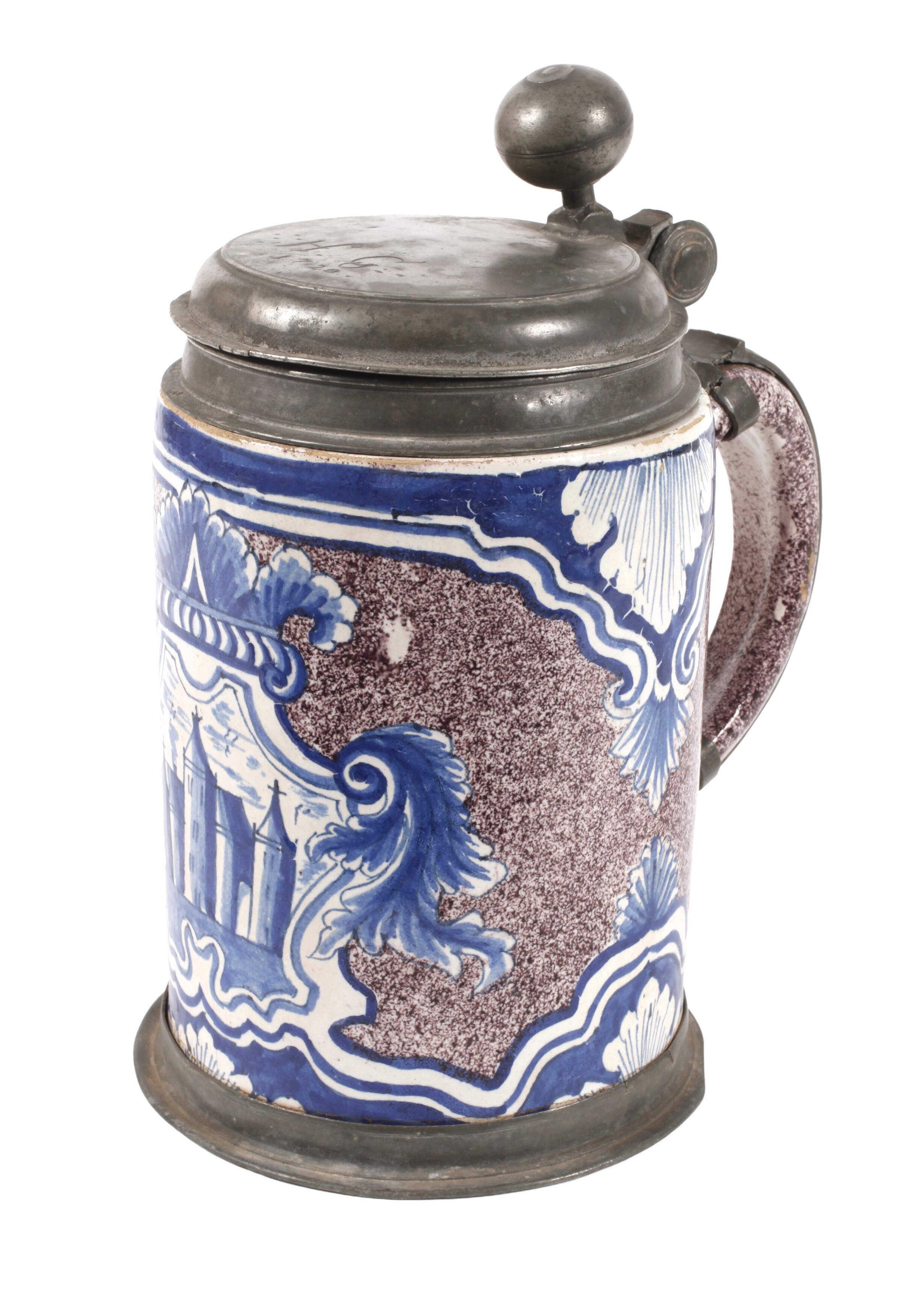 Wuchtiger Erfurter Fayence-Walzenkrug 1720