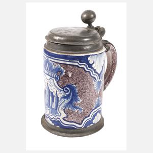 Wuchtiger Erfurter Fayence-Walzenkrug 1720