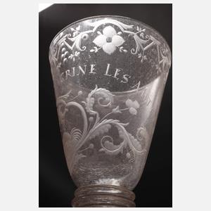 Barocker Deckelpokal und Becherglas