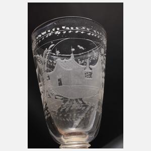 Barockes Hochzeits-Kelchglas mit rotem Faden