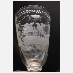 Barockes Hochzeits-Kelchglas mit rotem Faden