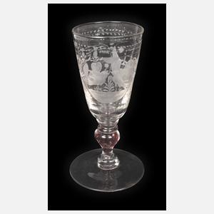 Barockes Hochzeits-Kelchglas mit rotem Faden