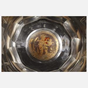 Seltenes barockes Trinkglas mit Zwischengoldmalerei