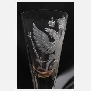 Zehn russische Kelchgläser mit Doppeladler
