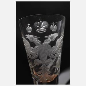 Zehn russische Kelchgläser mit Doppeladler