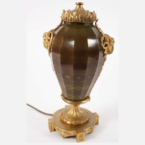 Große Lithyalinglas Lampe