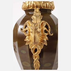 Große Lithyalinglas Lampe