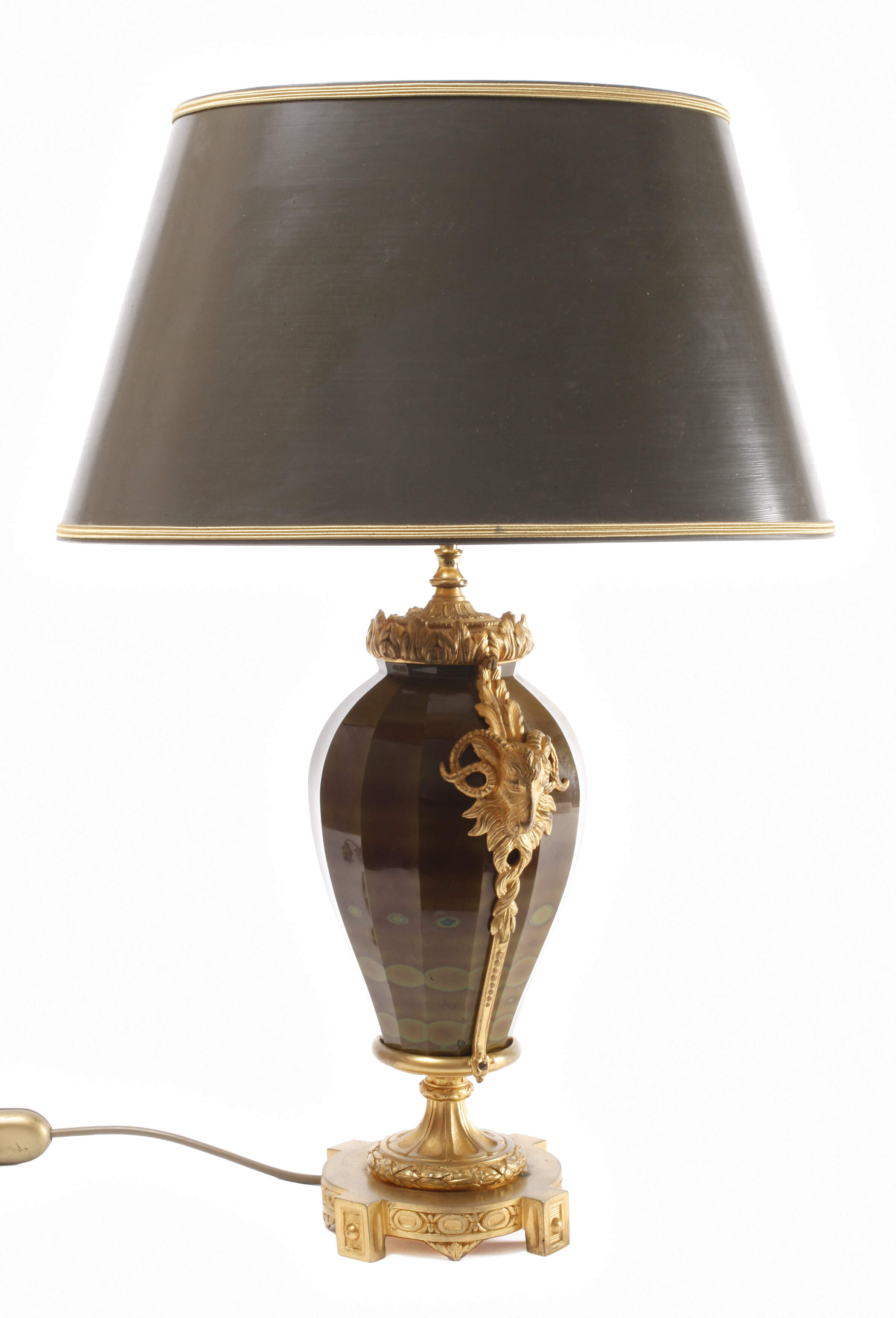 Große Lithyalinglas Lampe