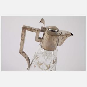 Karaffe mit Silbermontierung Jugendstil