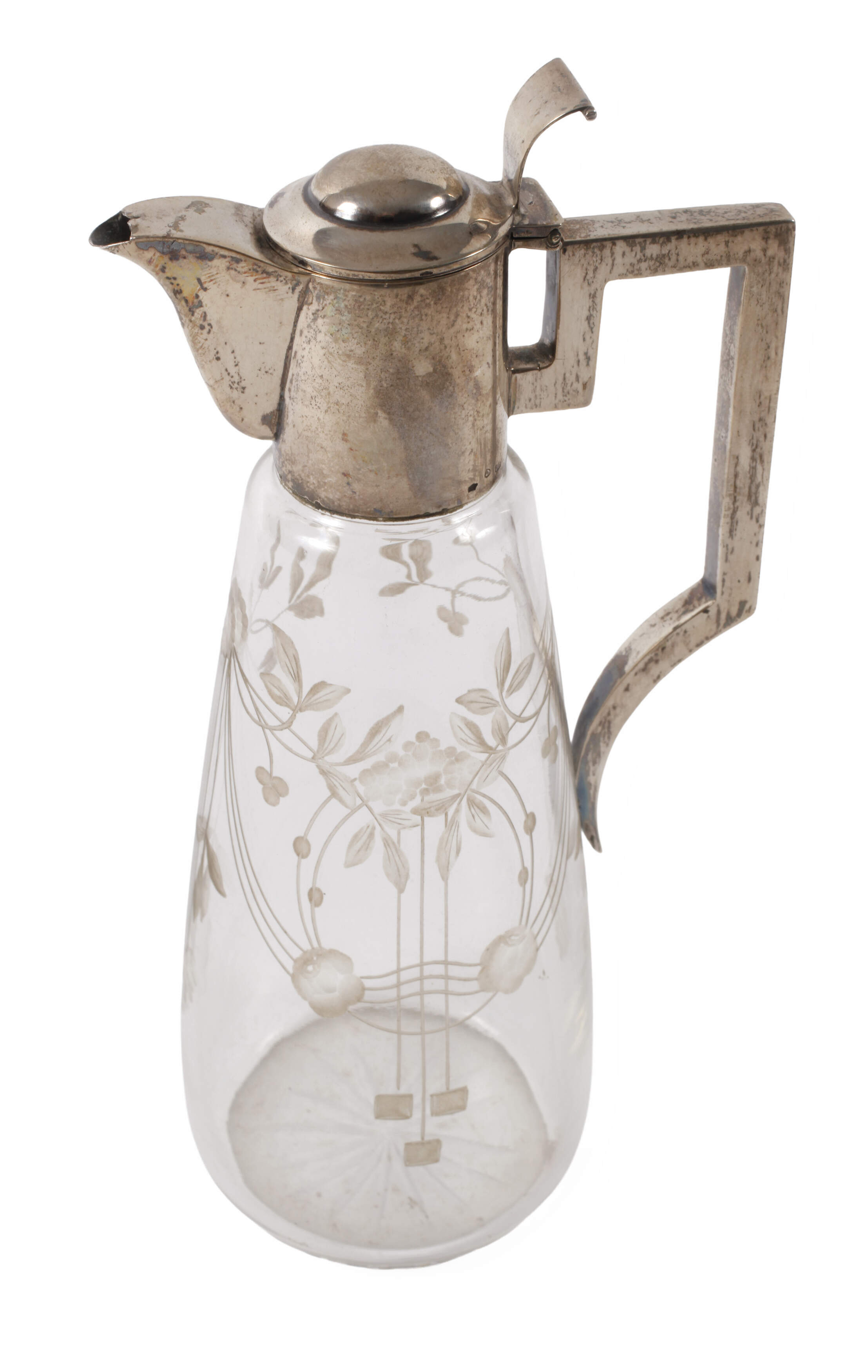 Karaffe mit Silbermontierung Jugendstil