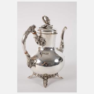 Silber Kaffeekanne und Zuckerdose Hanau