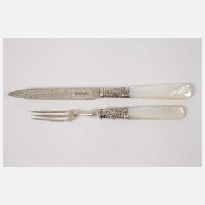 Besteckkasten Silber/Perlmutt