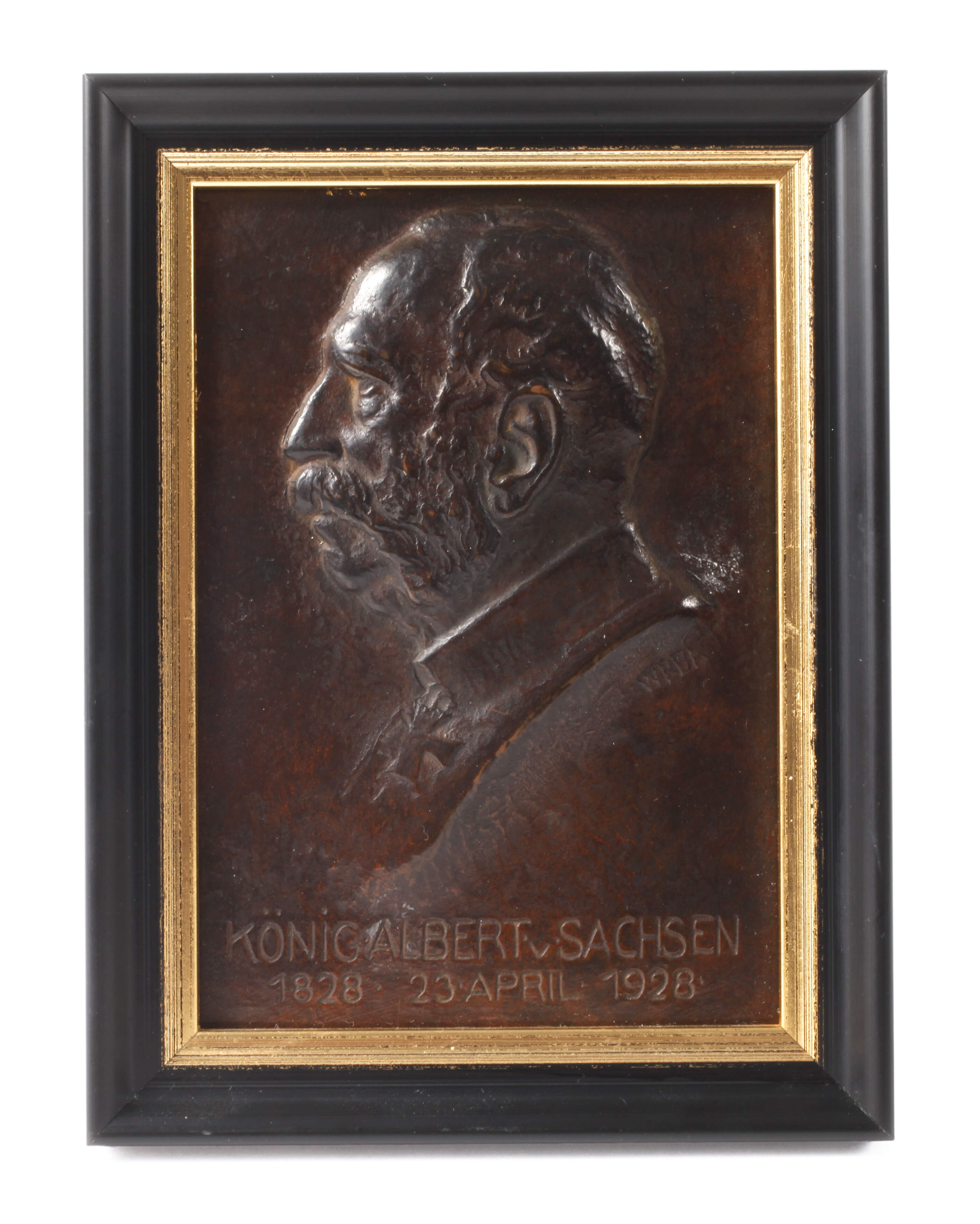 Georg Wrba, Bronzerelief Portrait König Albert
