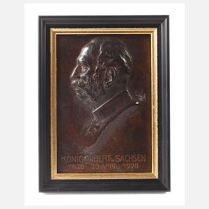 Georg Wrba, Bronzerelief Portrait König Albert