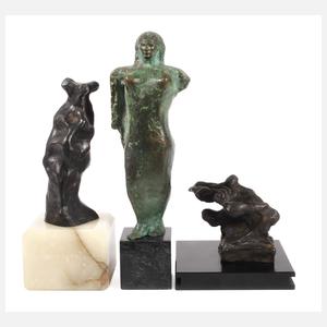 Drei moderne Bronzeskulpturen