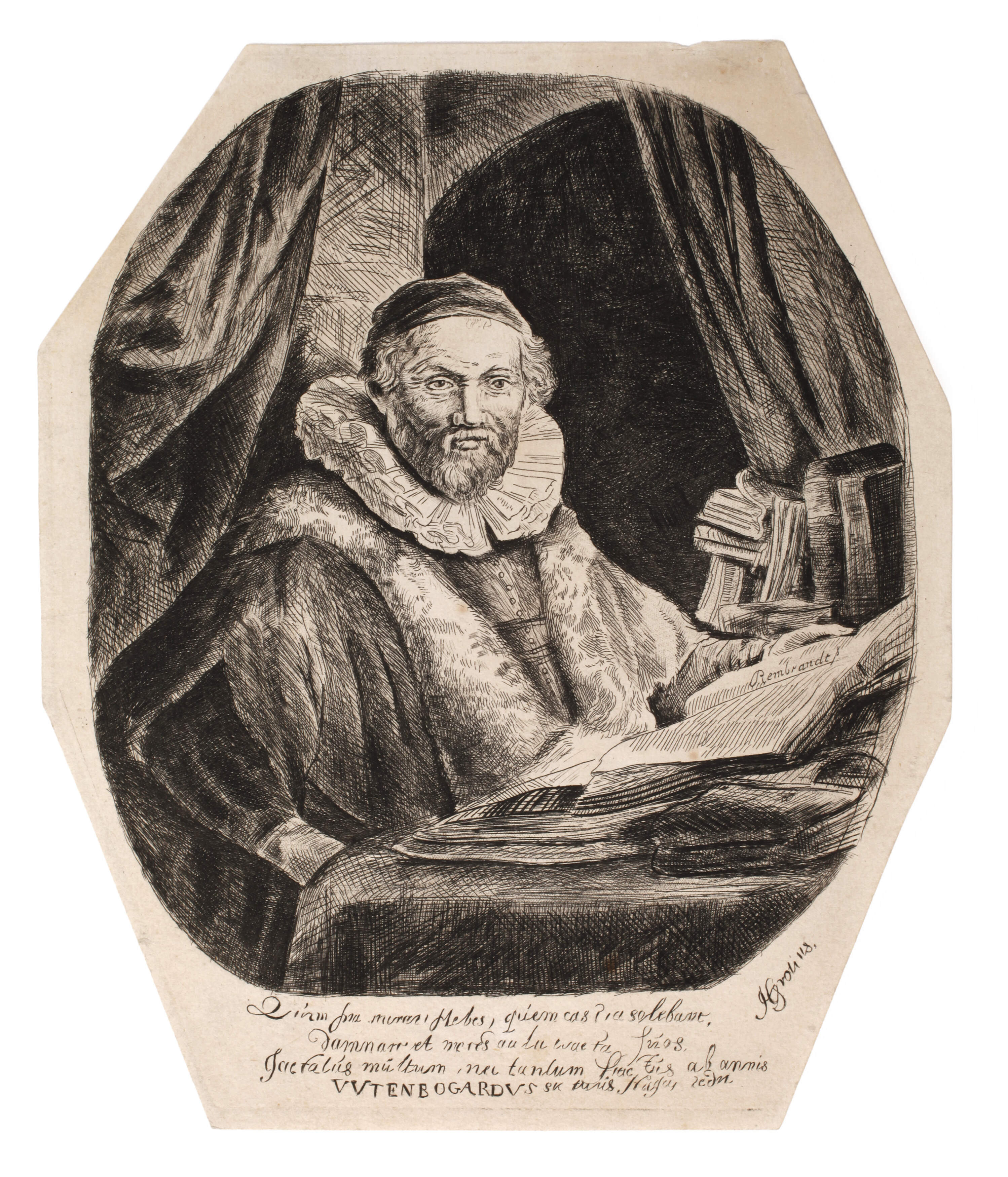nach Rembrandt, "Bildnis Jan Uijtenbogaert"