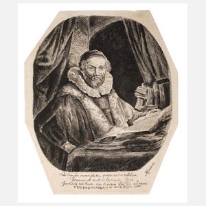nach Rembrandt, "Bildnis Jan Uijtenbogaert"