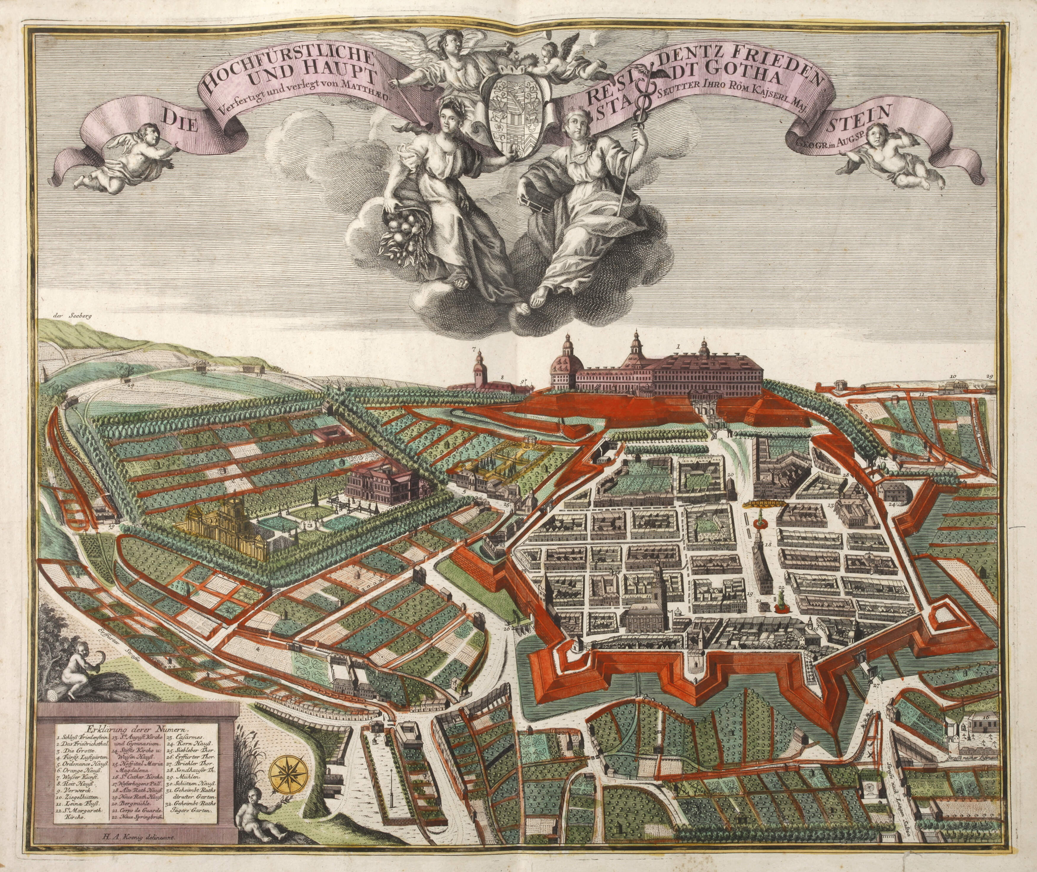 Matthäus Seutter, Schloss Friedenstein und Gotha