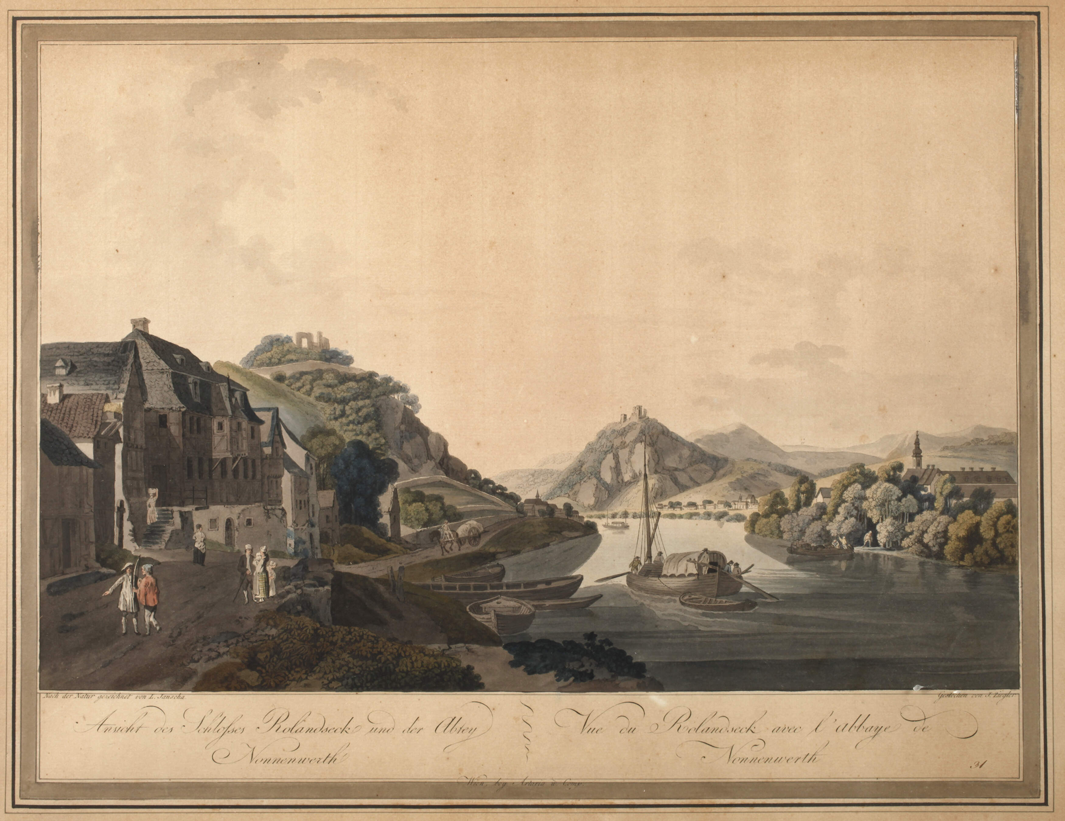 Johann Ziegler, Schloss Rolandseck und Nonnenwerth