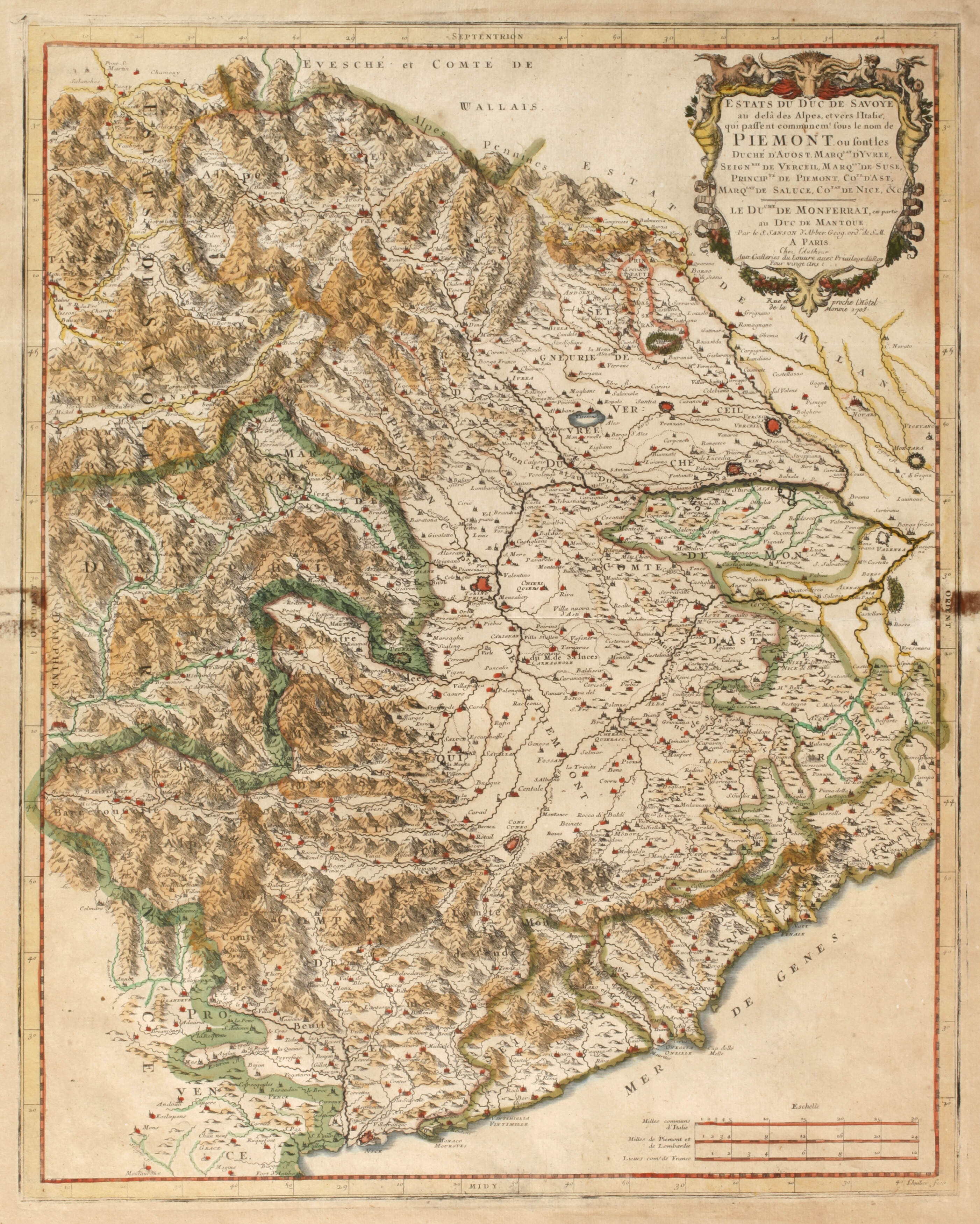 Nicolas Sanson, Kupferstichkarte Piemont